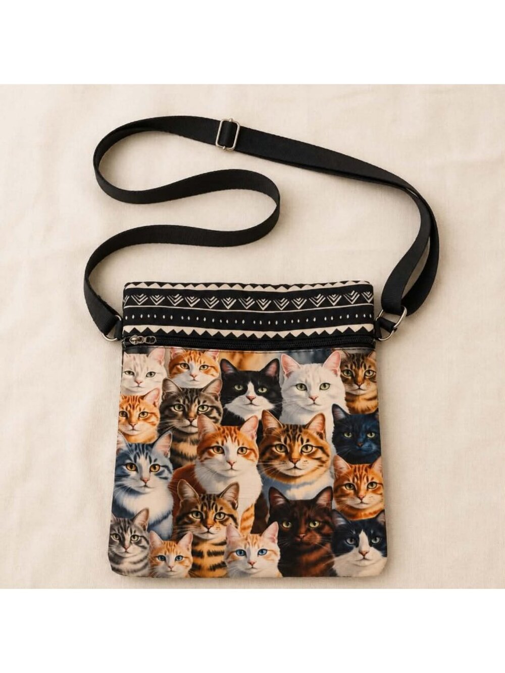 Colorful Cat Collage Crossbody Phone Bag